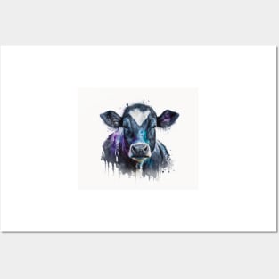 Cow Watercolour Painting Posters and Art